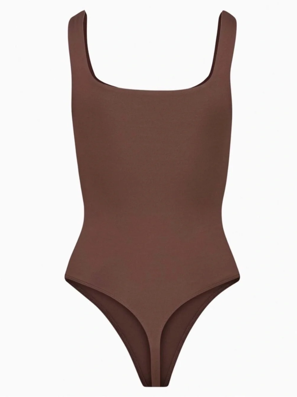 Aritzia Babaton Contour Pursue Squareneck Bodysuit Brown Medium - Picture 2 of 16